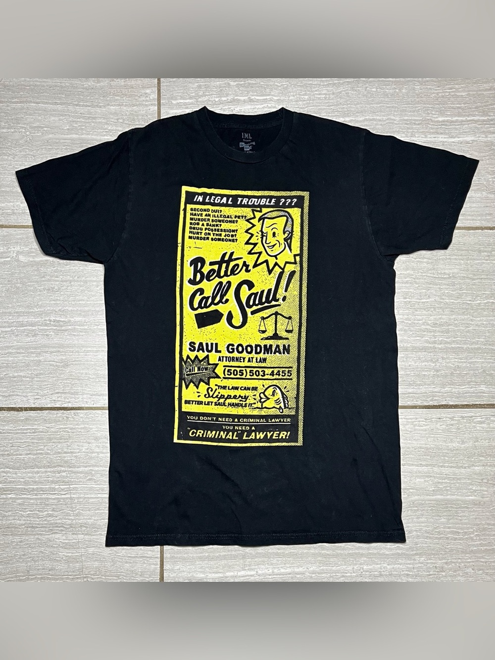Better Call Saul Breaking Bad 2014 TV Show Promo Black T Shirt Size Large